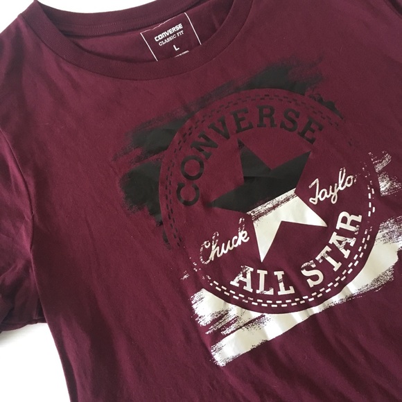 Womens Maroon Converse Classic Fit T 